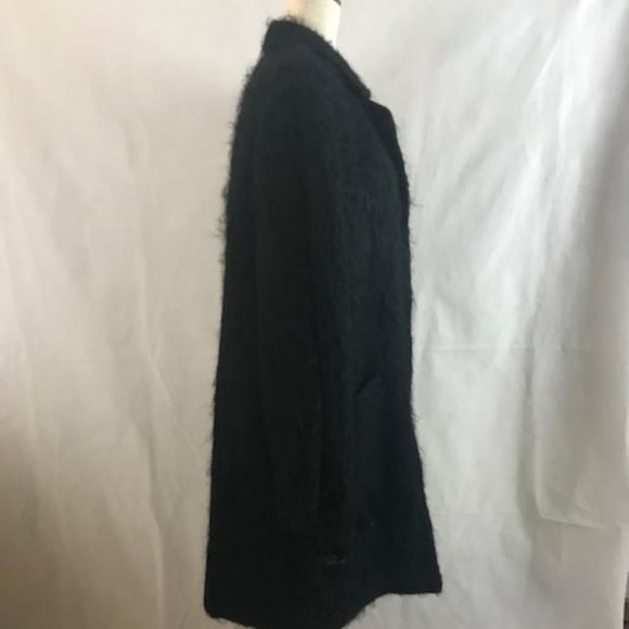 EUC Fendi Mohair Black Coat with Floral Appliqués - Picture 4 of 14